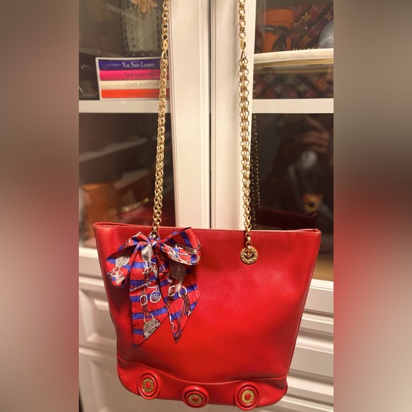 Tiffany & Co. Red Shoulder Bag with Gold Chain - Picture 1 of 9